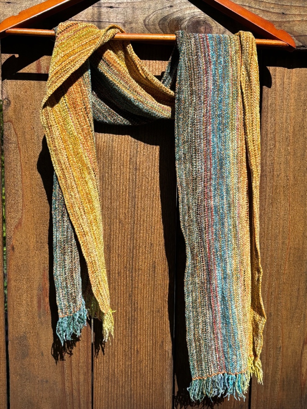 scarf, chenille, Handwoven